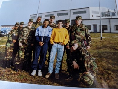 Students. Some in military outfits