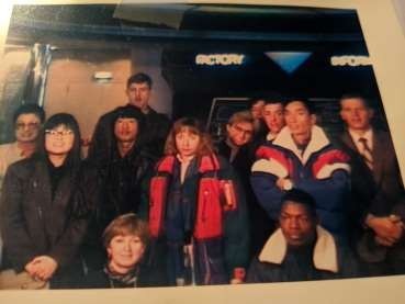 Students touring the samsung factory