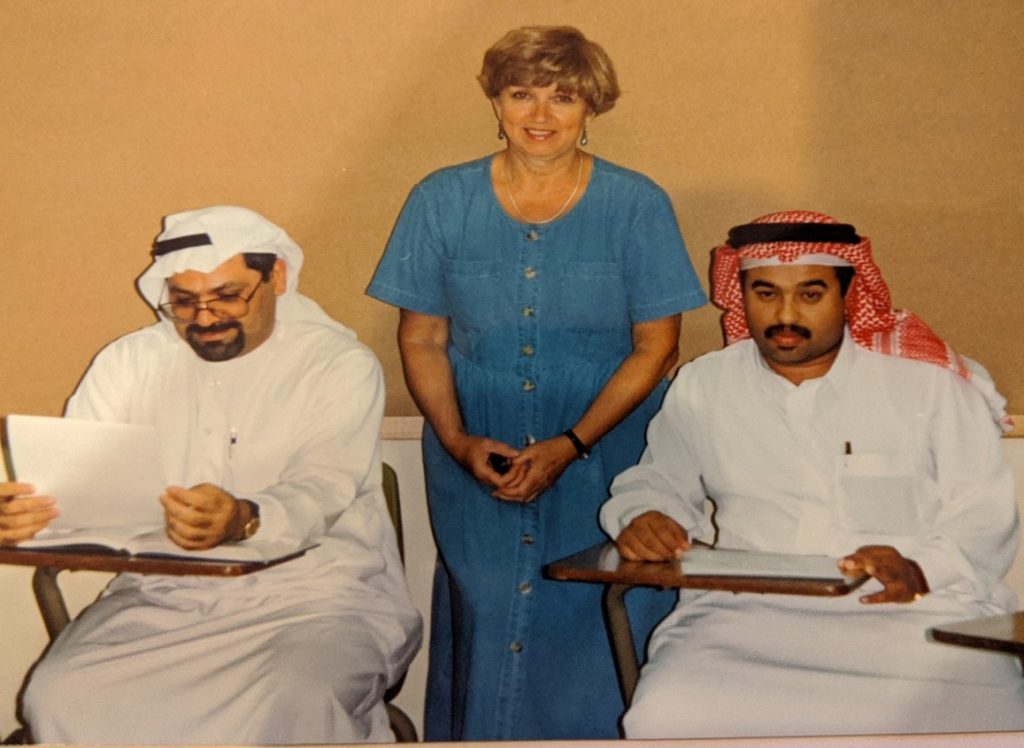 Lucia with Bahraini students